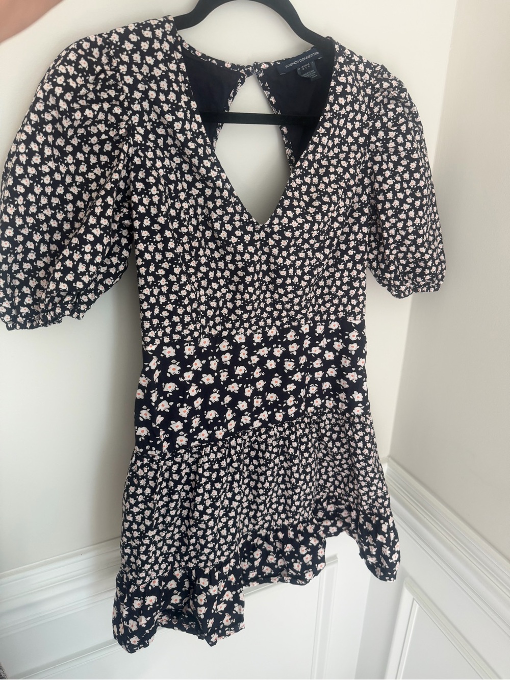 French Connection Womens Floral Smocked Dress Size S